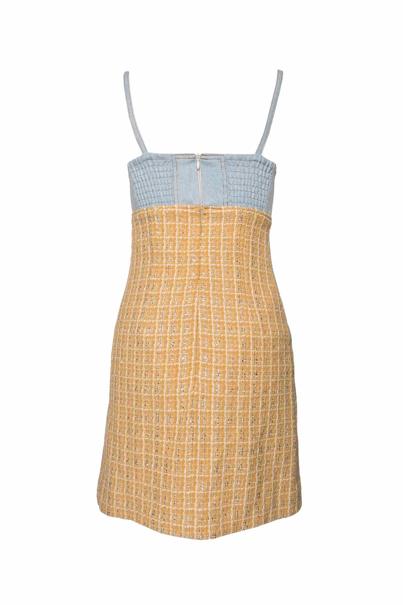 Sandro Size 36 Denim & Tweed Mini Dress - Image 2