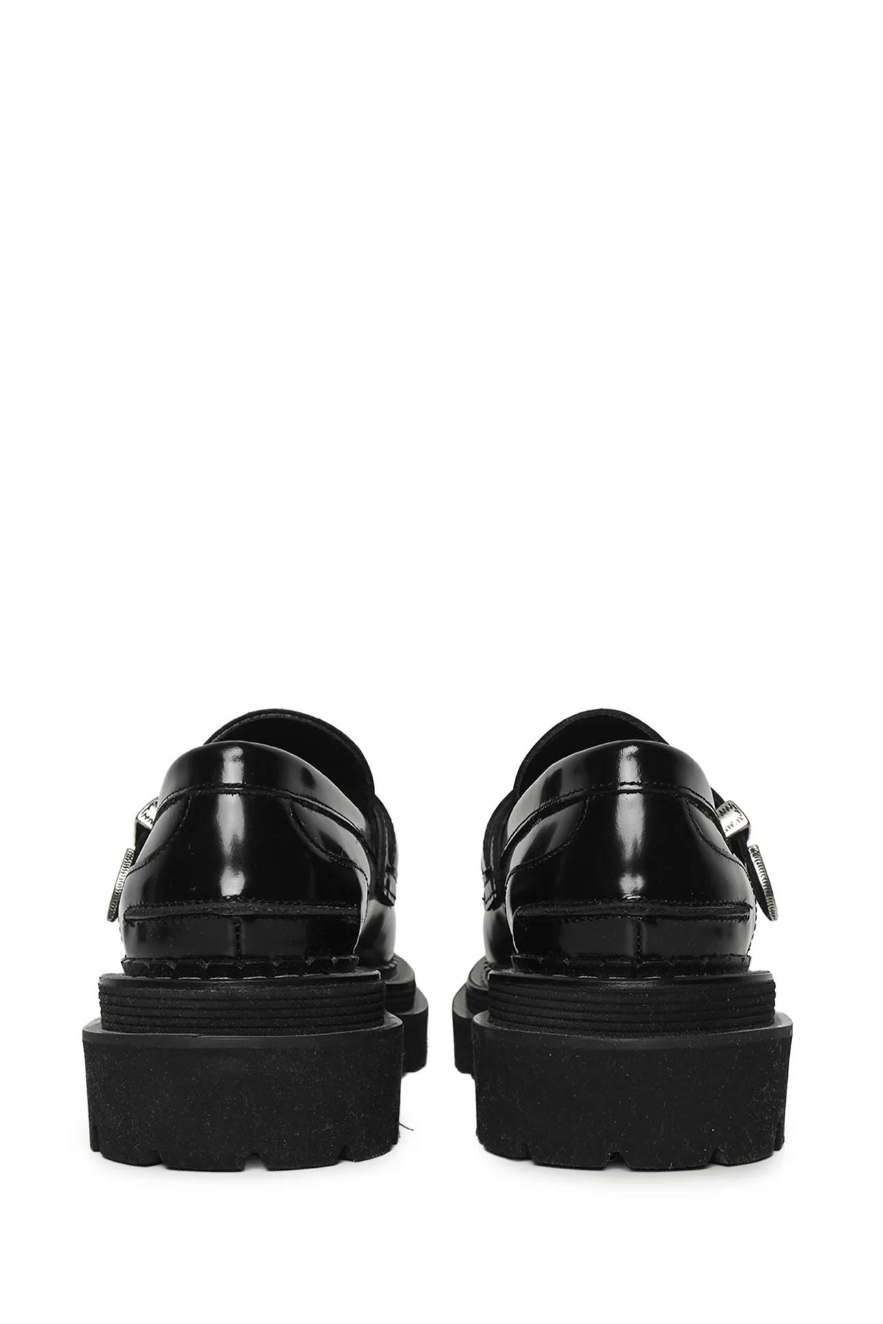 Sandro Size 37 Buckled Leather Loafers - Image 4