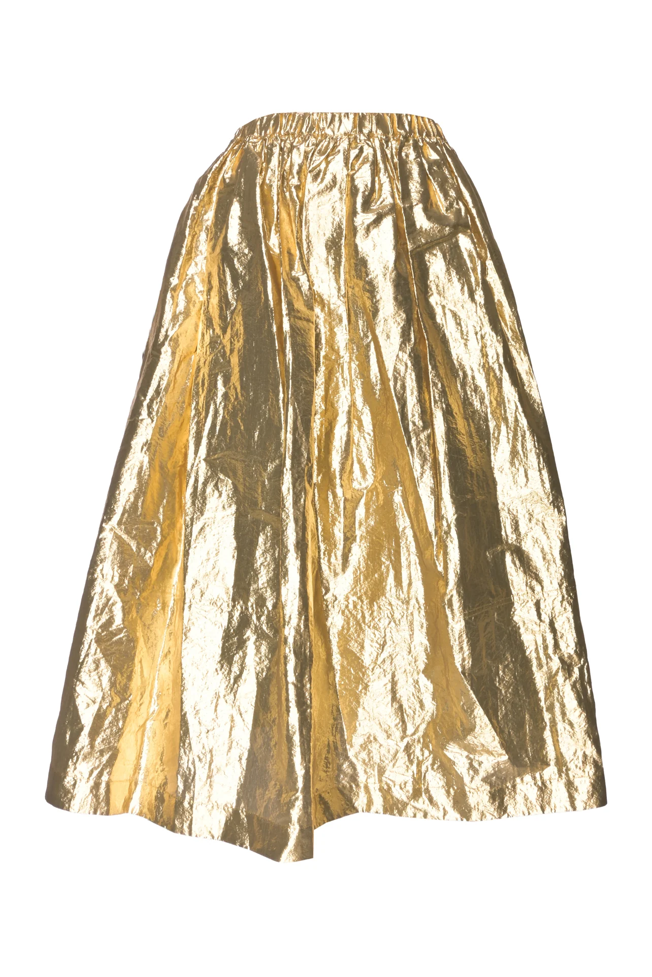 Sara Lanzi Size M Gathered Metallic Skirt