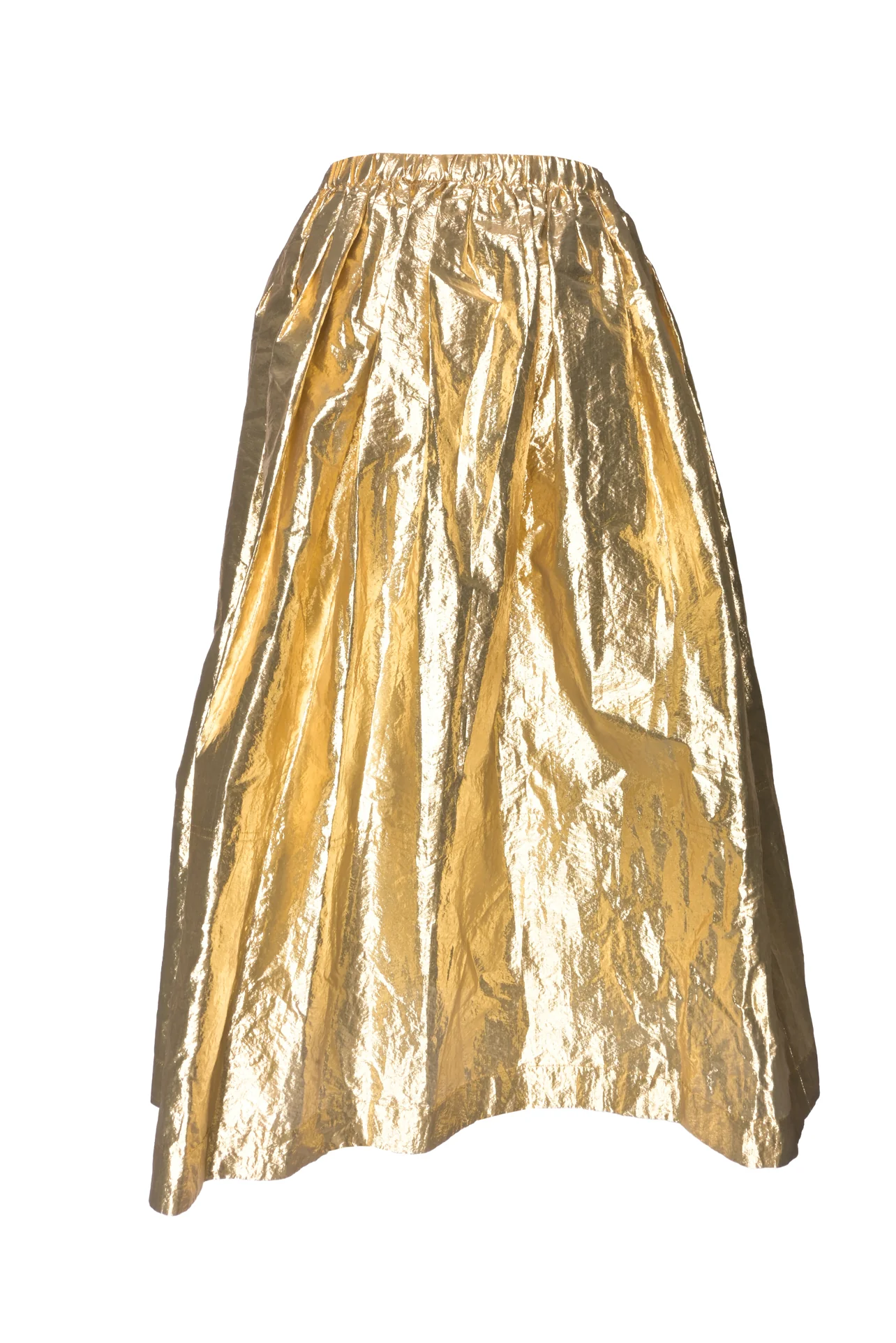Sara Lanzi Size M Gathered Metallic Skirt - Image 2