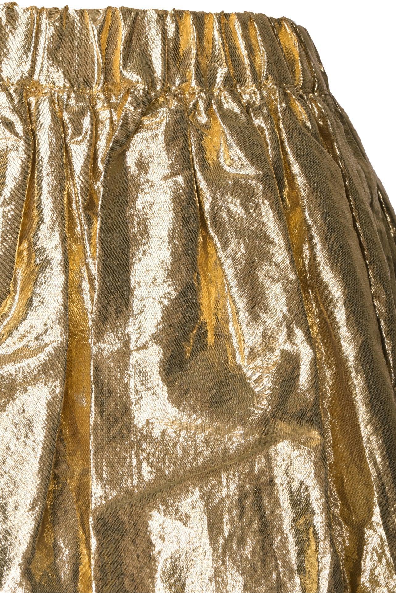 Sara Lanzi Size M Gathered Metallic Skirt - Image 3