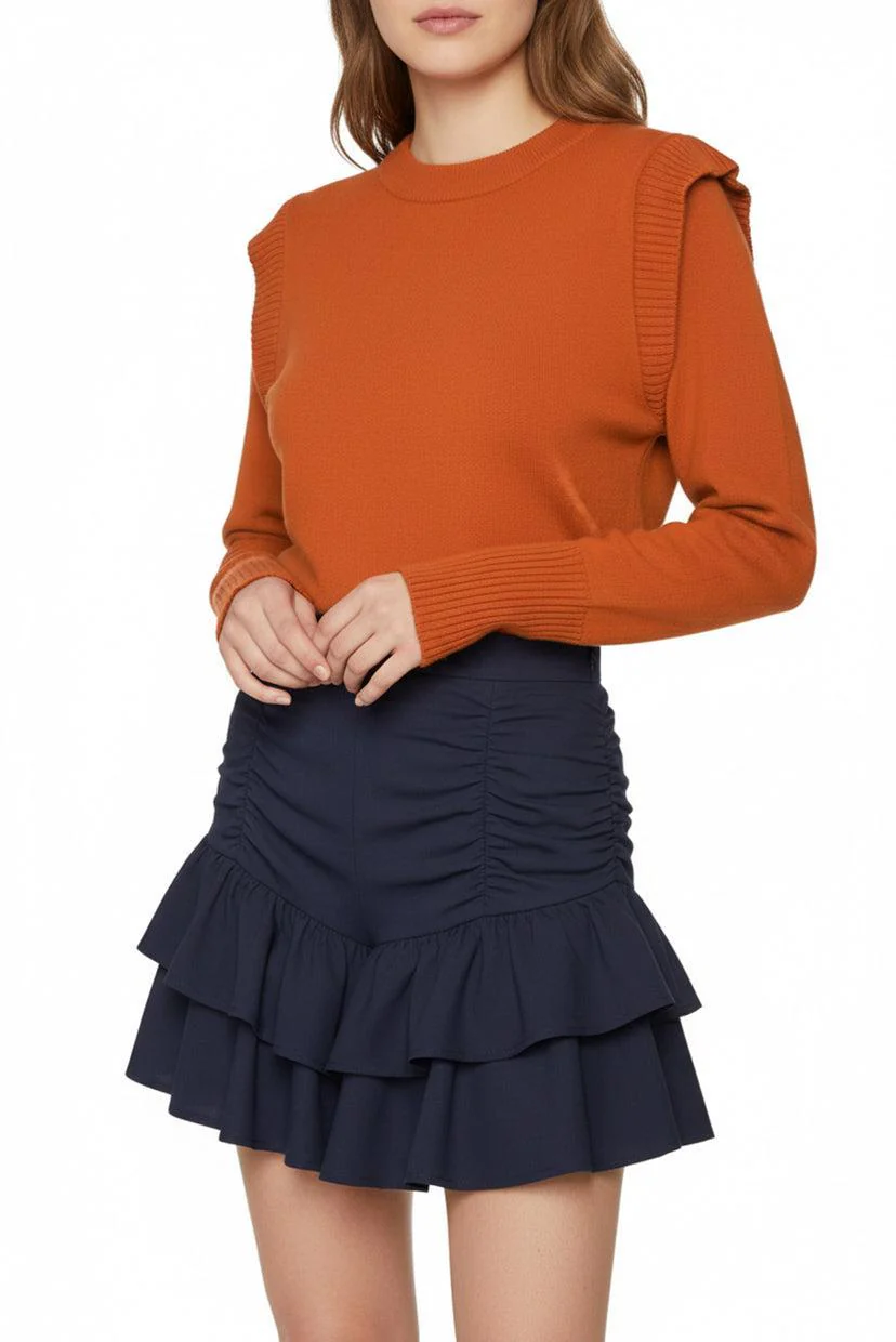Sea New York Size L Shoulder Detail Wool Blend Sweater - Image 2