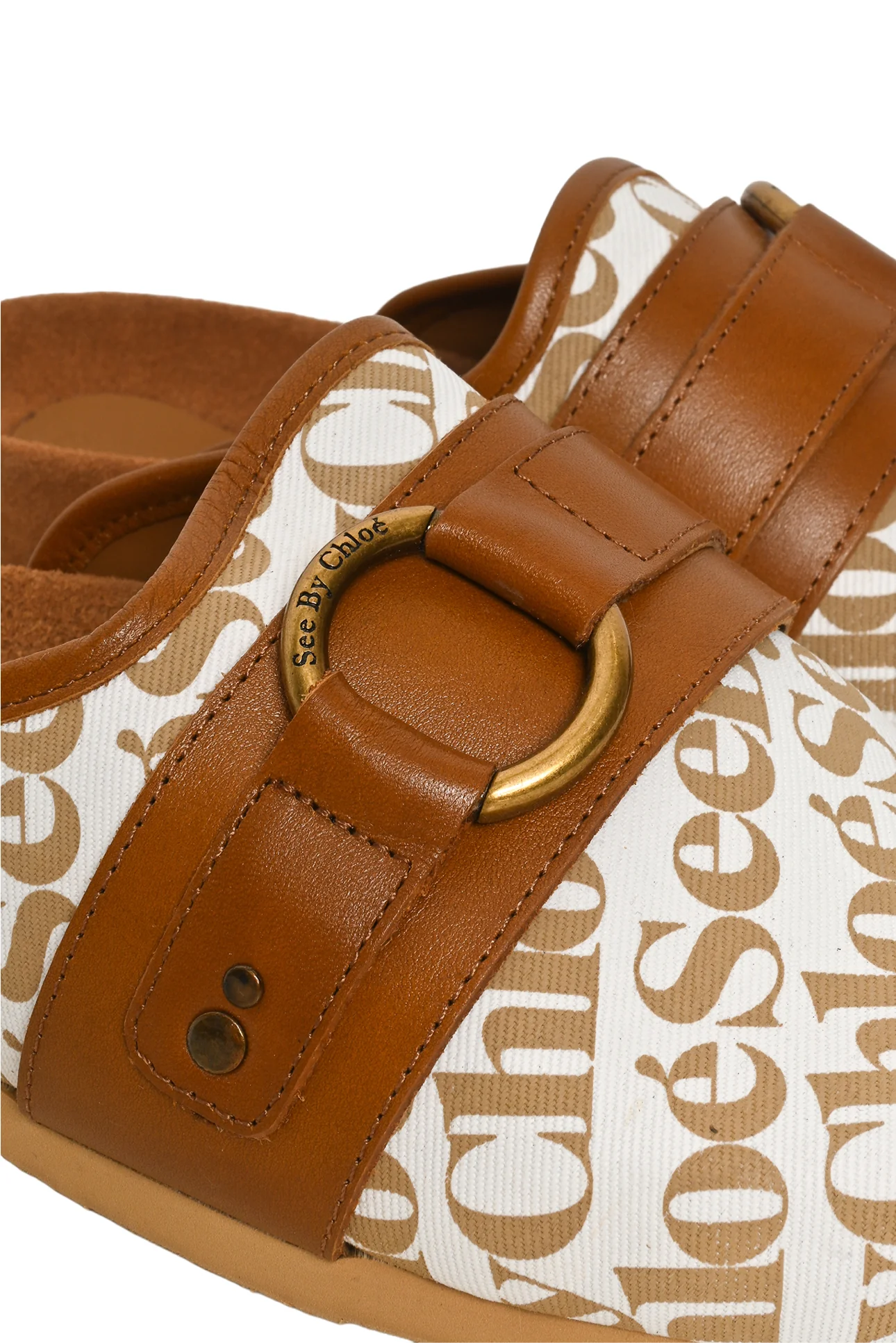 See by Chloe Size 36 Monogram Canvas Gema Mules - Image 5