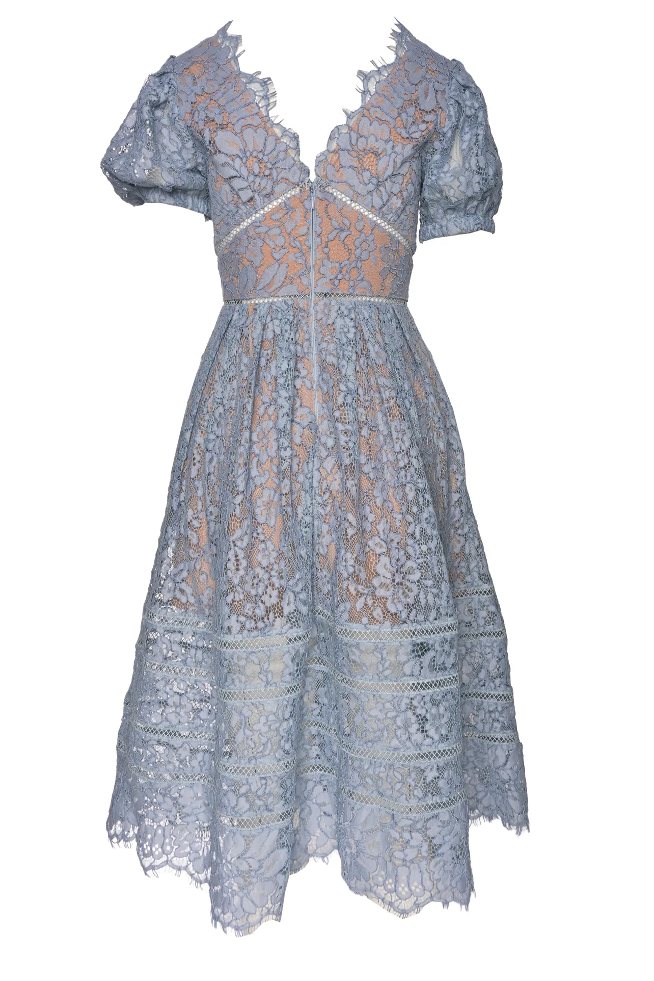 Self Portrait Size 2 Fine Cord Lace Midi Dress - Image 2