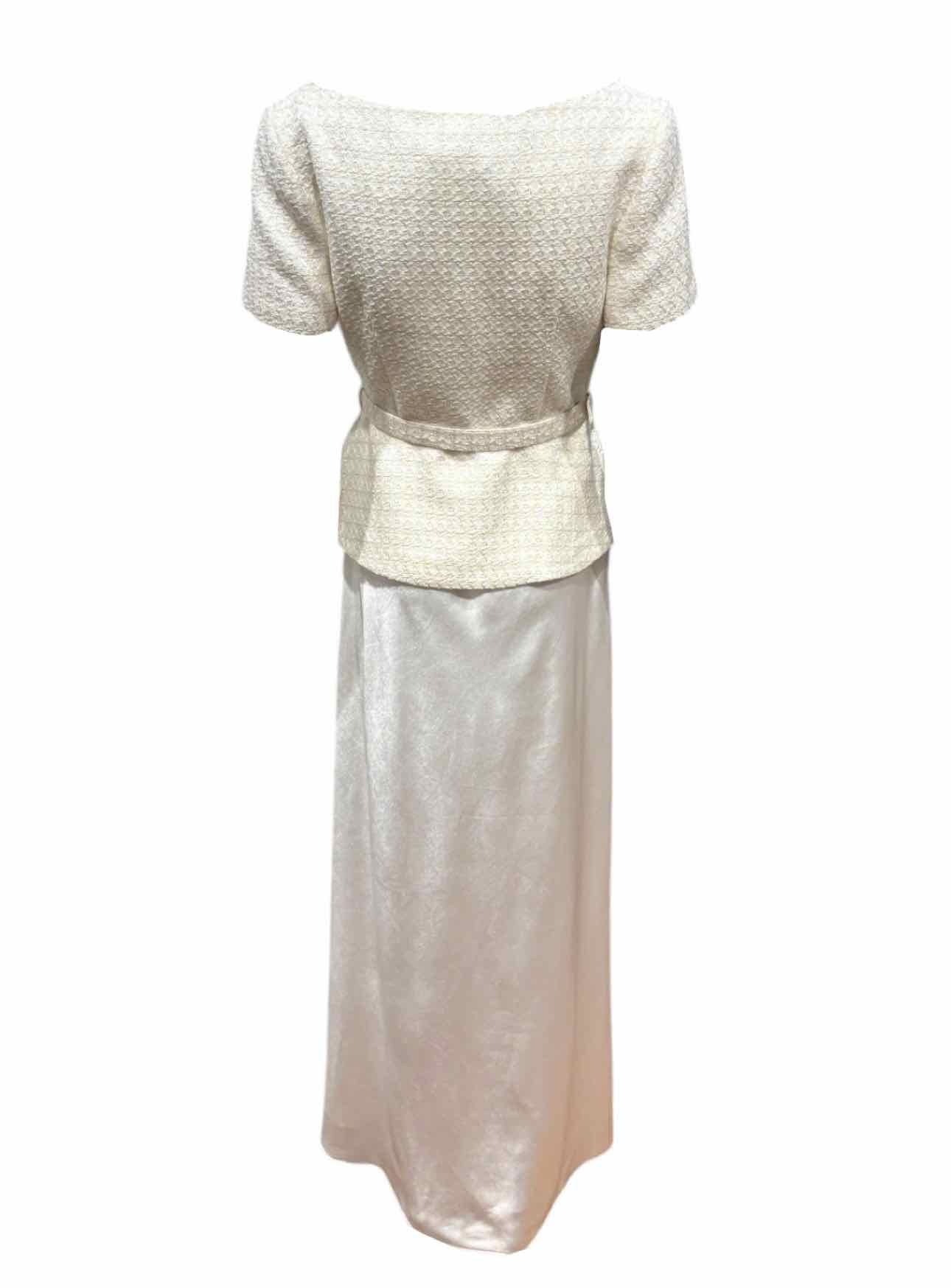 Self Portrait Size 6 Bridal Satin and BouclÃ© Maxi dDress - Image 2