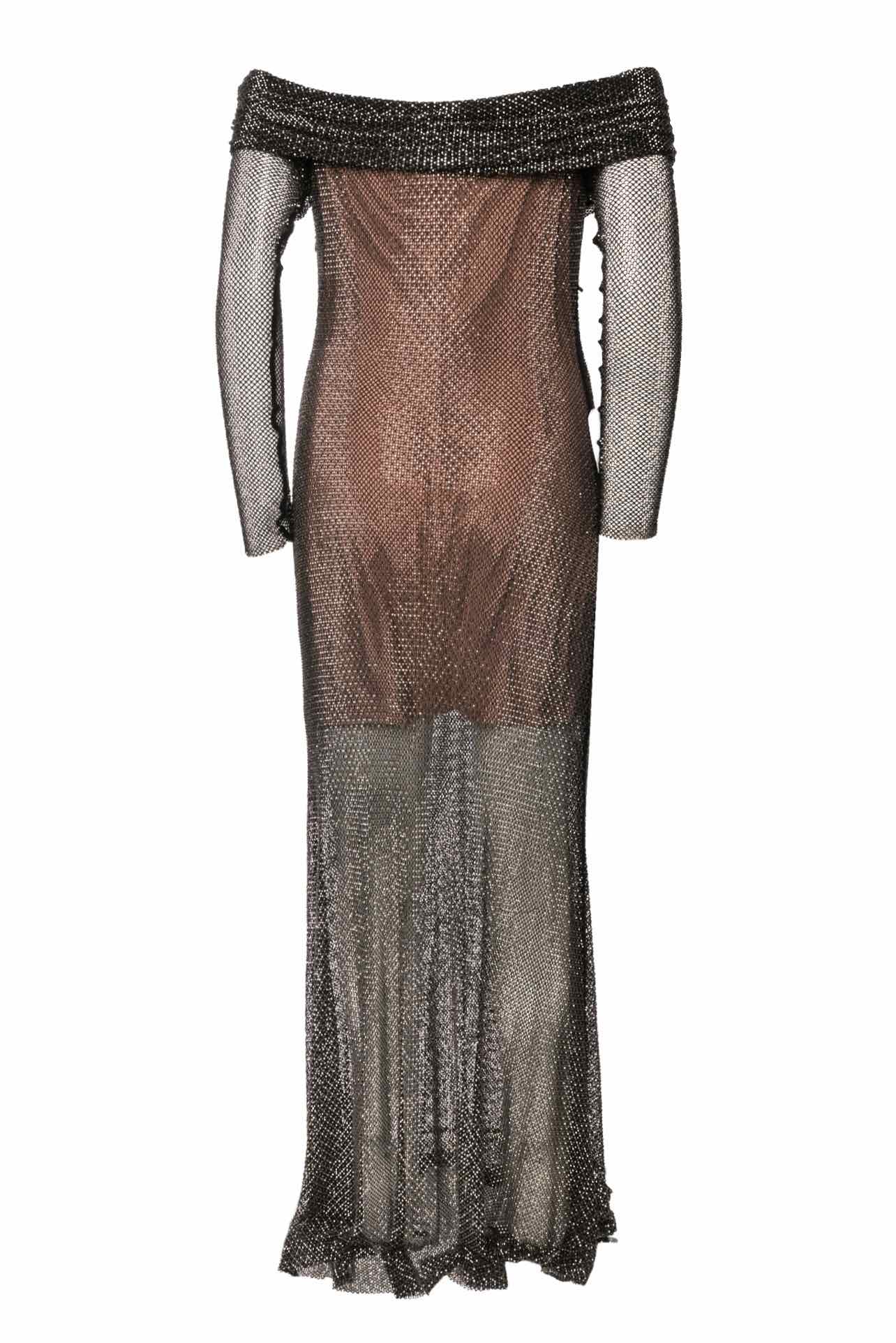 Self Portrait Size 8 Rhinestone Fishnet Maxi Dress - Image 2