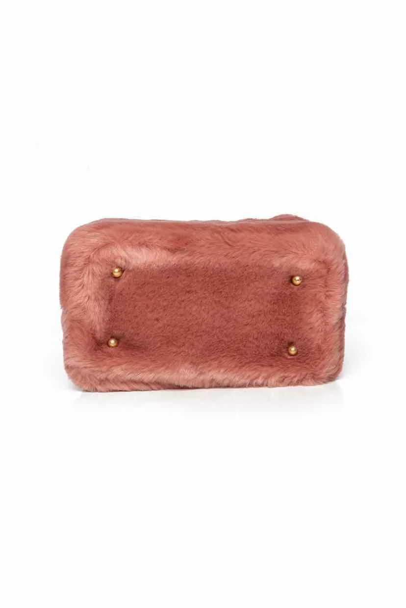 Shrimps Faux Fur Beaded Handle Bag - Image 5