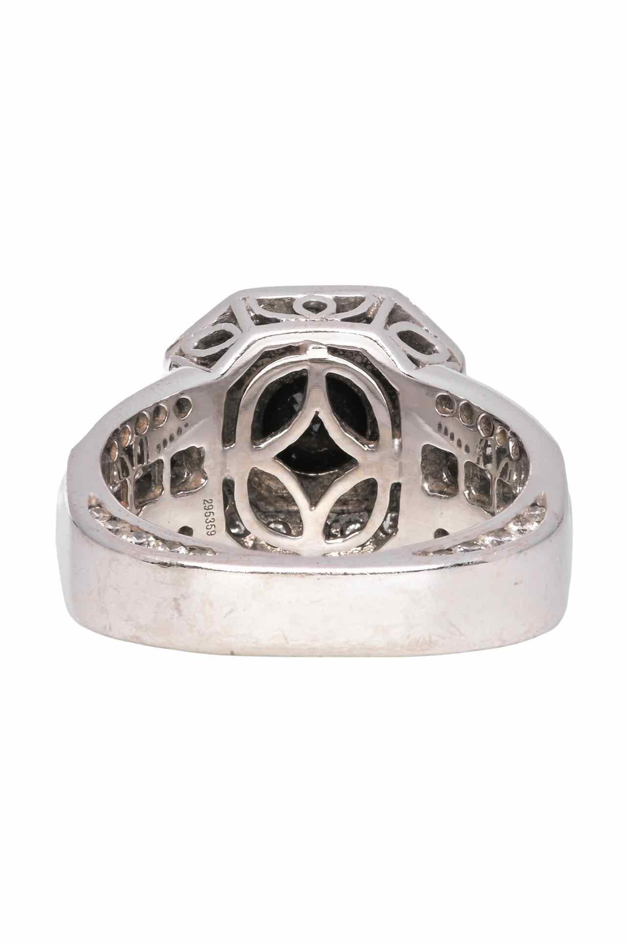 Simon G Size 6 18K White Gold Art Deco Geometric Diamond Ring - Image 2