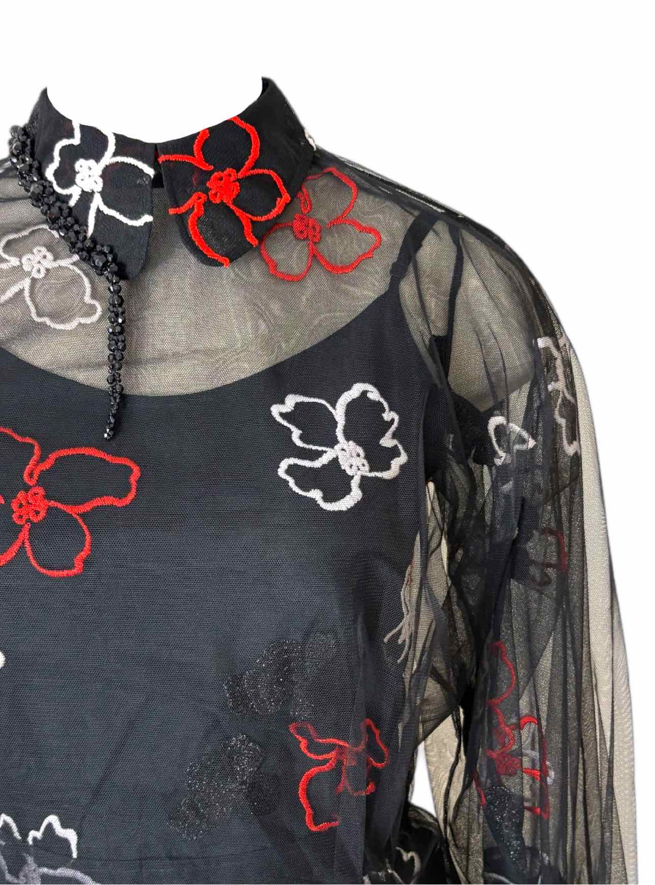 Simone Rocha Size 10 Floral Embroidered Tulle Dress - Image 3
