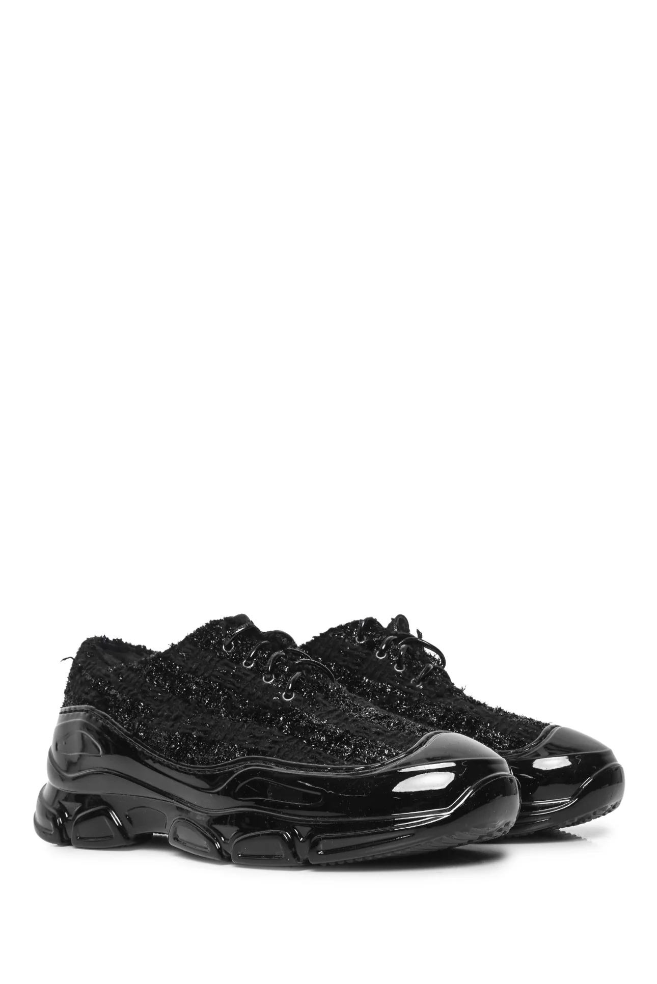 Simone Rocha Size 39 Platform Bouclé-Tweed Trainers - Image 2