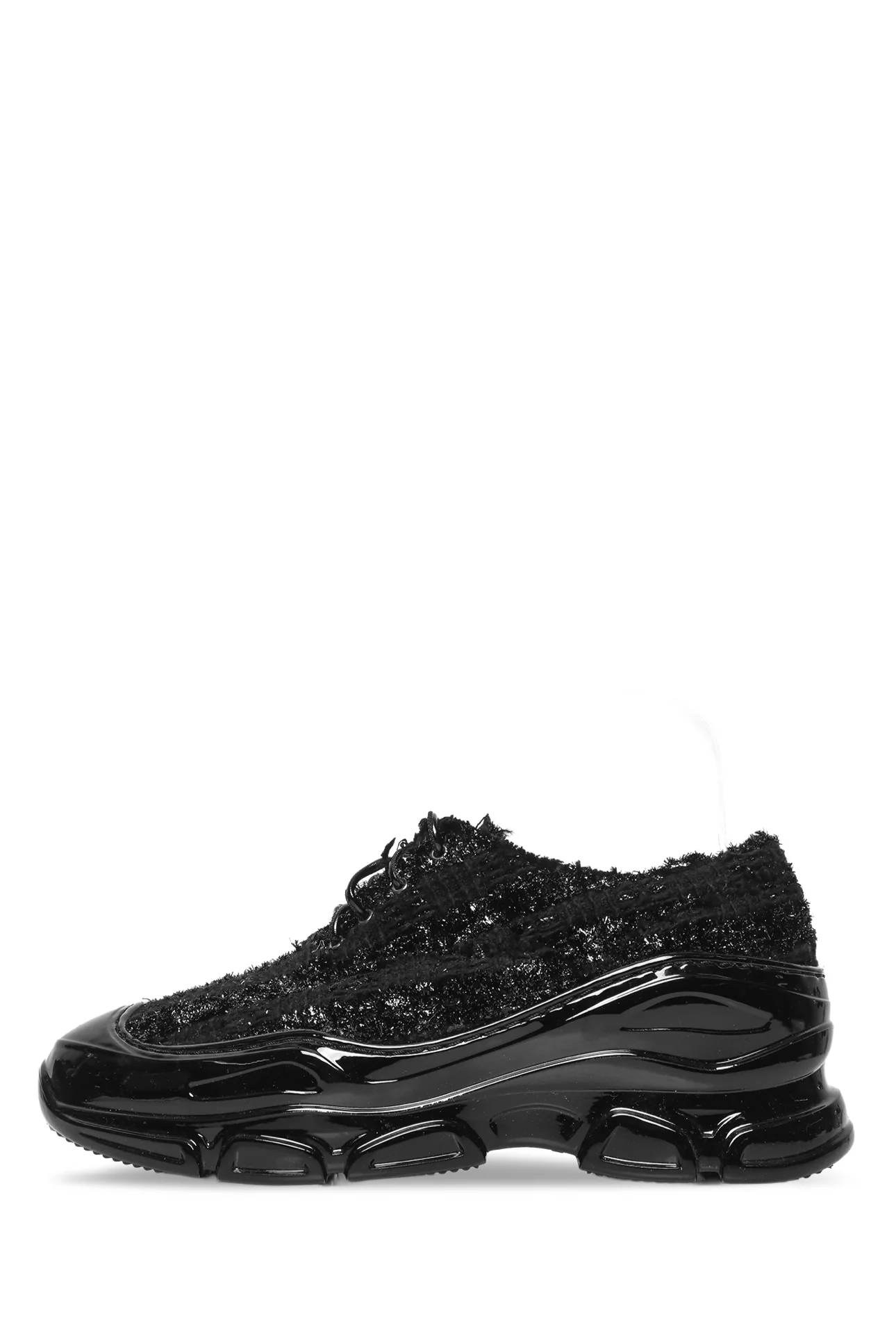 Simone Rocha Size 39 Platform Bouclé-Tweed Trainers - Image 3