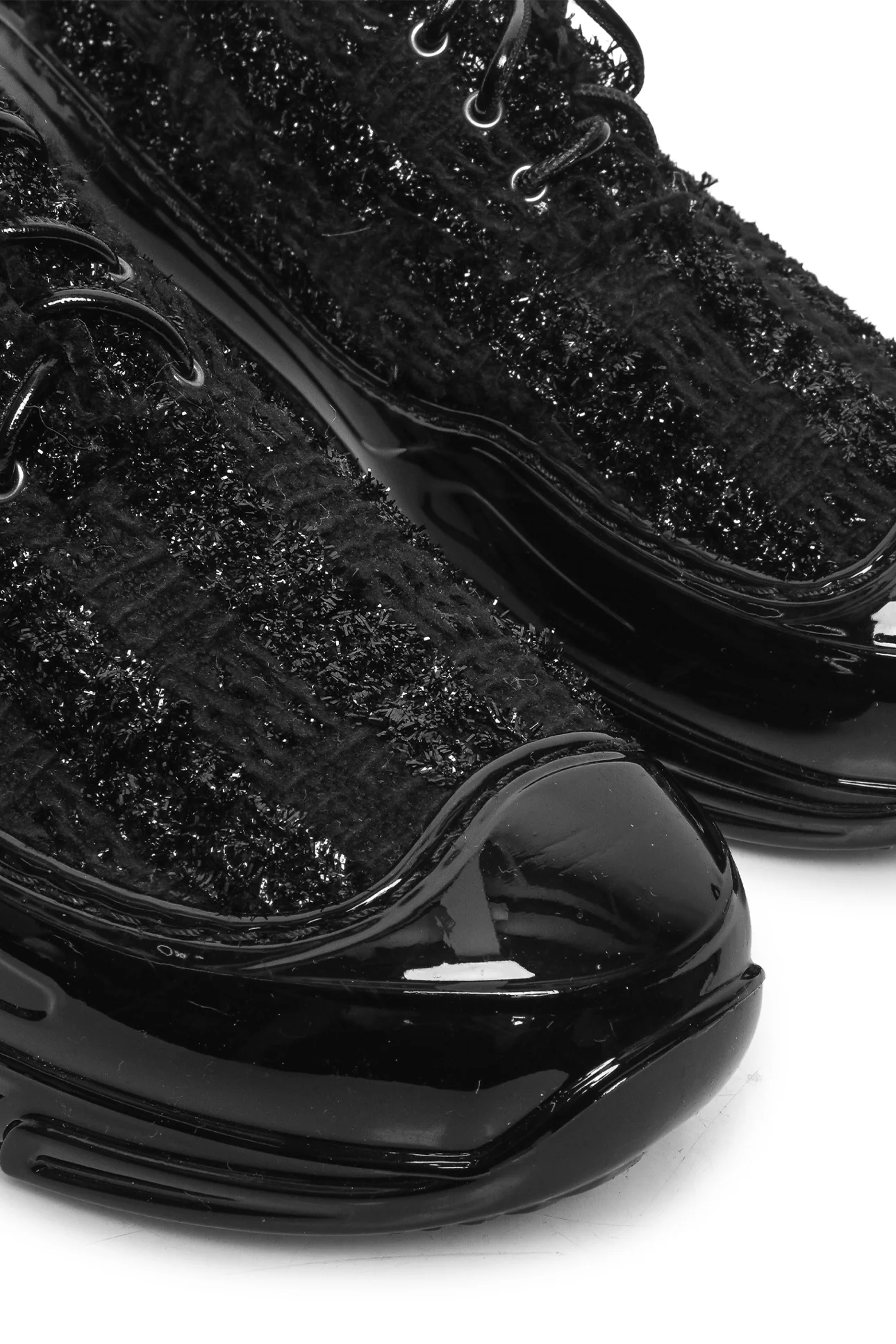 Simone Rocha Size 39 Platform Bouclé-Tweed Trainers - Image 5