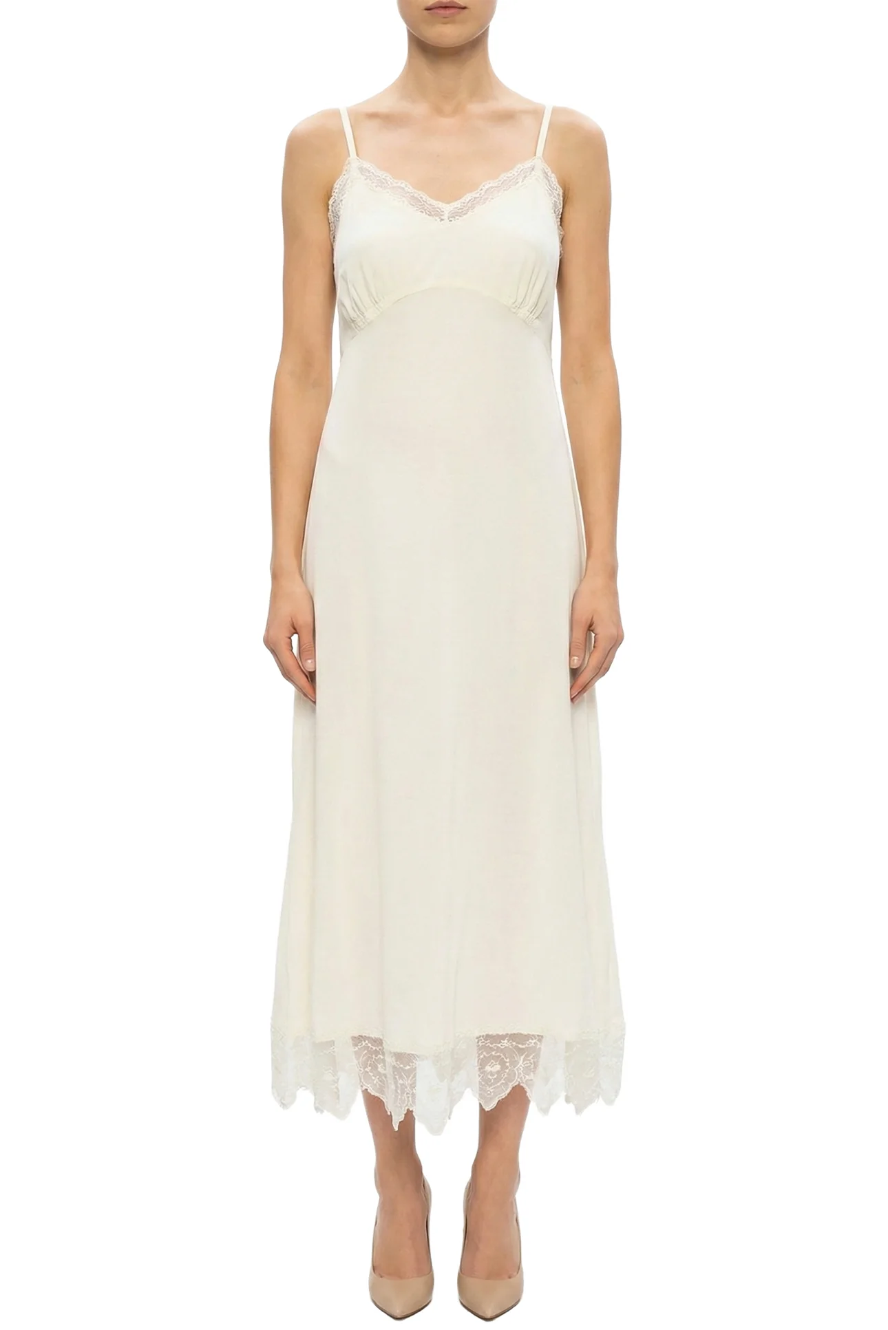 Simone Rocha Size 4 Lace Trim Slip Midi Dress - Image 2