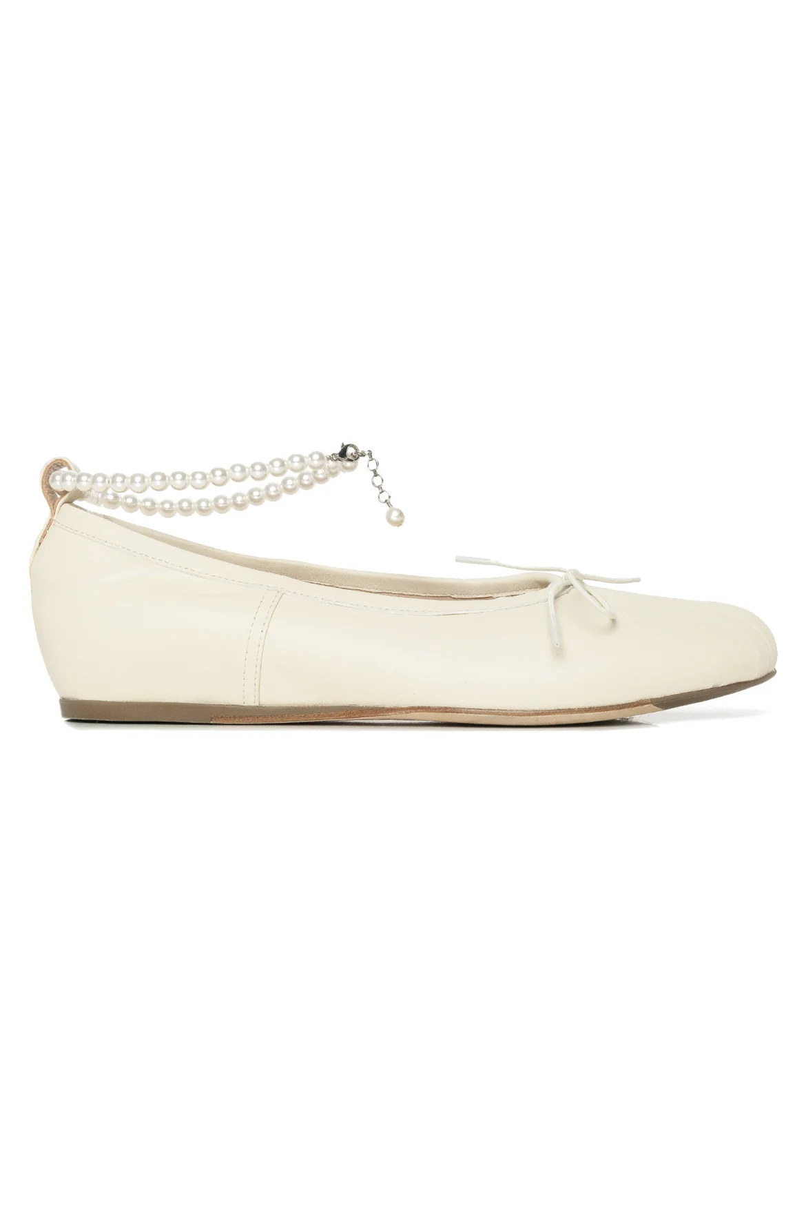 Simone Rocha Size 40 Faux Pearl Accent Ankle Strap Ballerina Flats