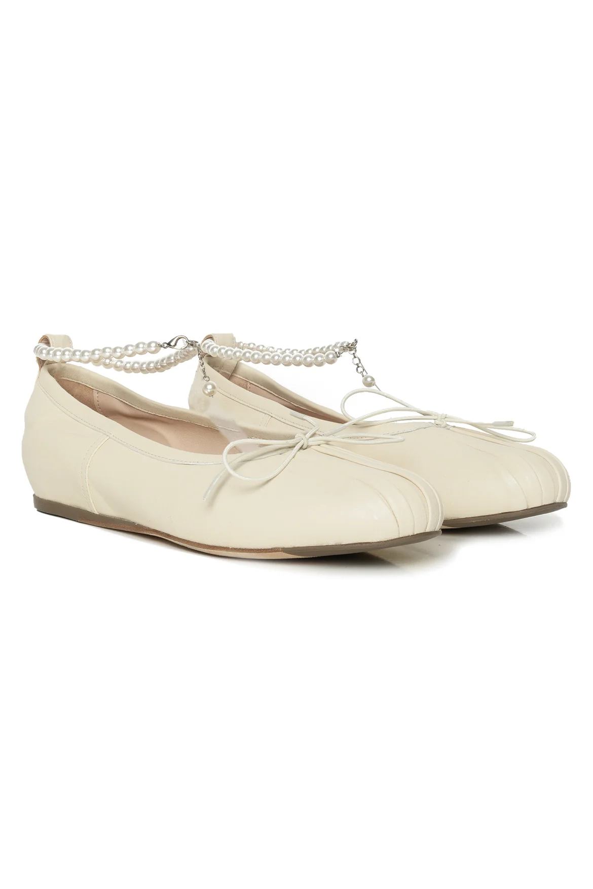 Simone Rocha Size 40 Faux Pearl Accent Ankle Strap Ballerina Flats - Image 2