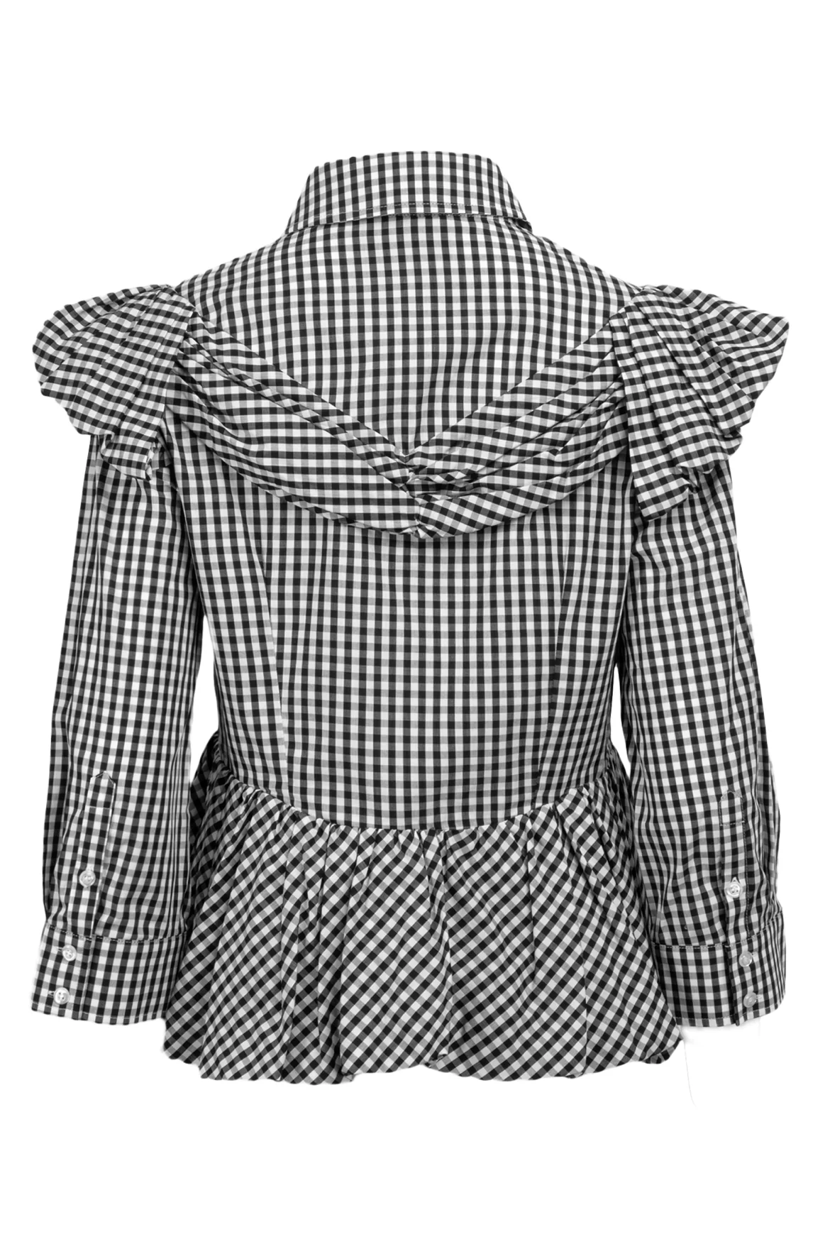 Simone Rocha Size 6 Ruffled Gingham Peplum Blouse - Image 2