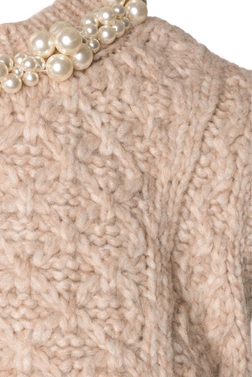 Simone Rocha Size S Faux Pearl Cable Knit Vest - Image 3