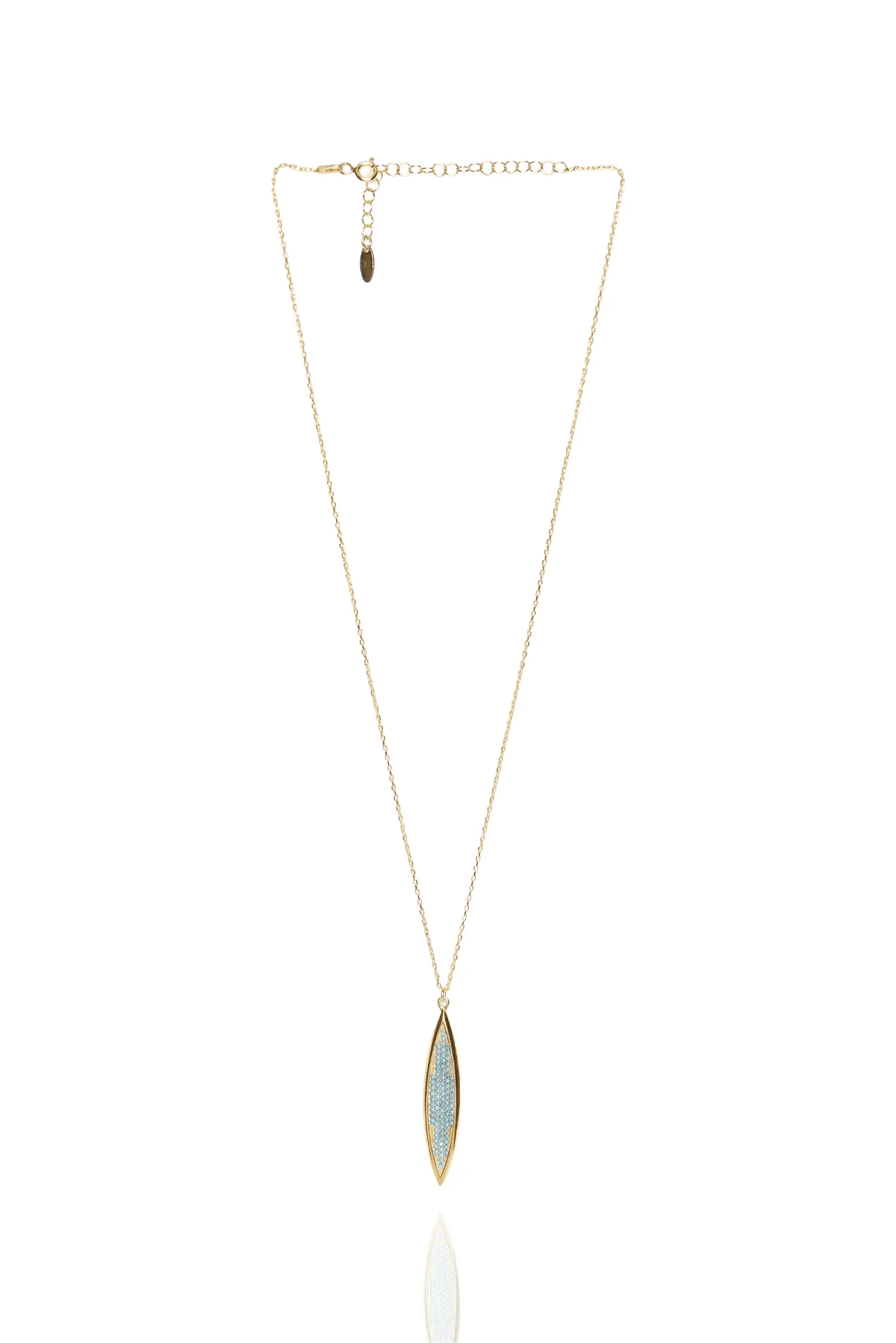 Simply Sublime 18KT Gold Plated Recycled Italian Silver + Turquoise CrysNecklace - Image 2