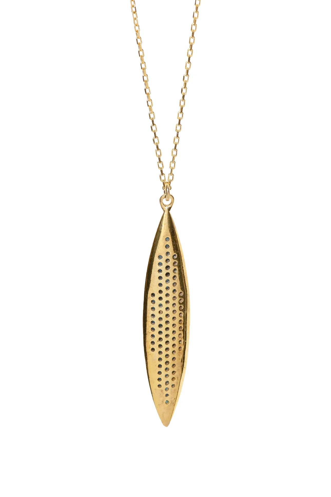 Simply Sublime 18KT Gold Plated Recycled Italian Silver + Turquoise CrysNecklace - Image 4