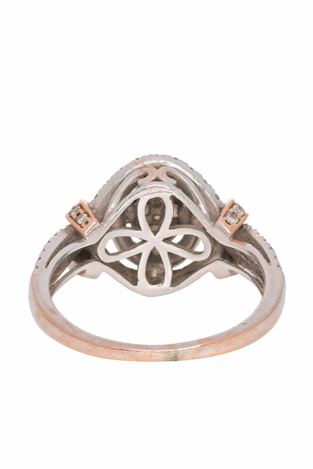 Simply Sublime Size 6.5 14K Rose Gold & White Gold Multi Diamond Ring - Image 2
