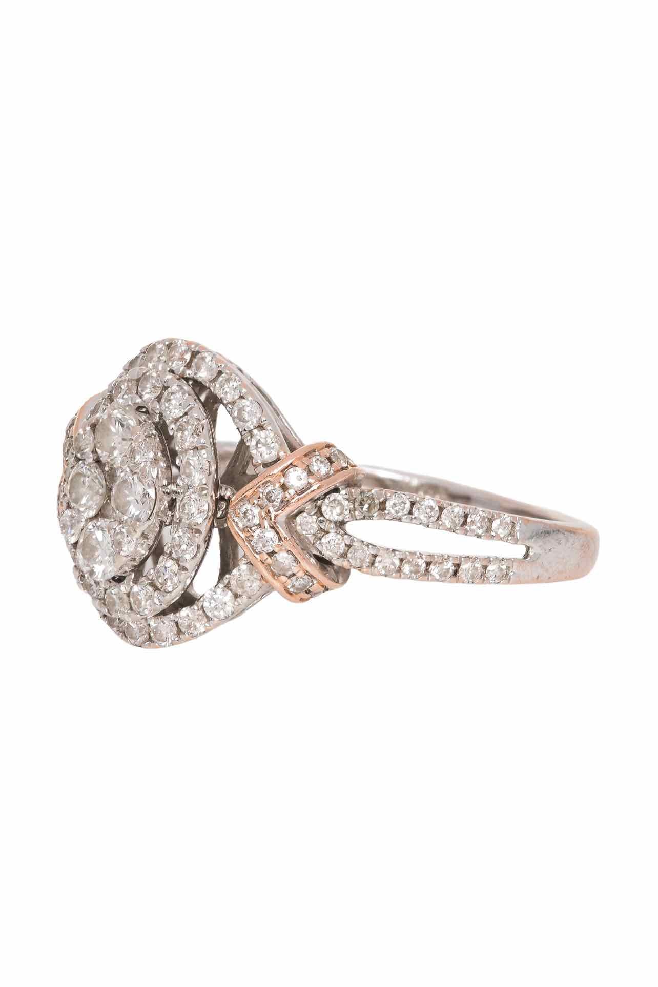 Simply Sublime Size 6.5 14K Rose Gold & White Gold Multi Diamond Ring - Image 3