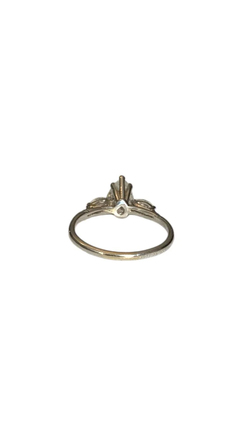 Platinum pear diamond with 2 marquise diamond Size 7.5 Ring - Image 3