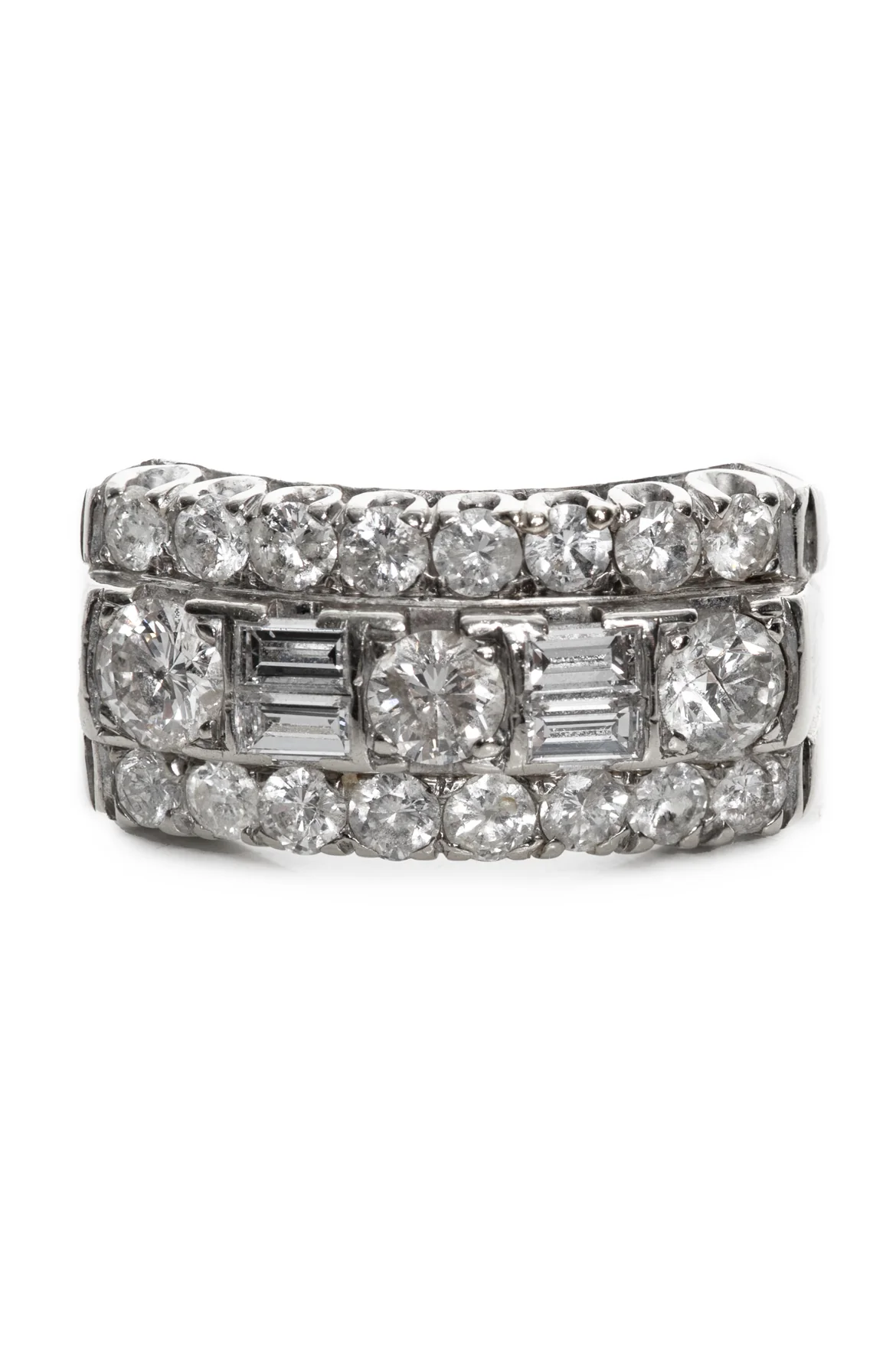 Size 9 14K White Gold & Diamond Ring