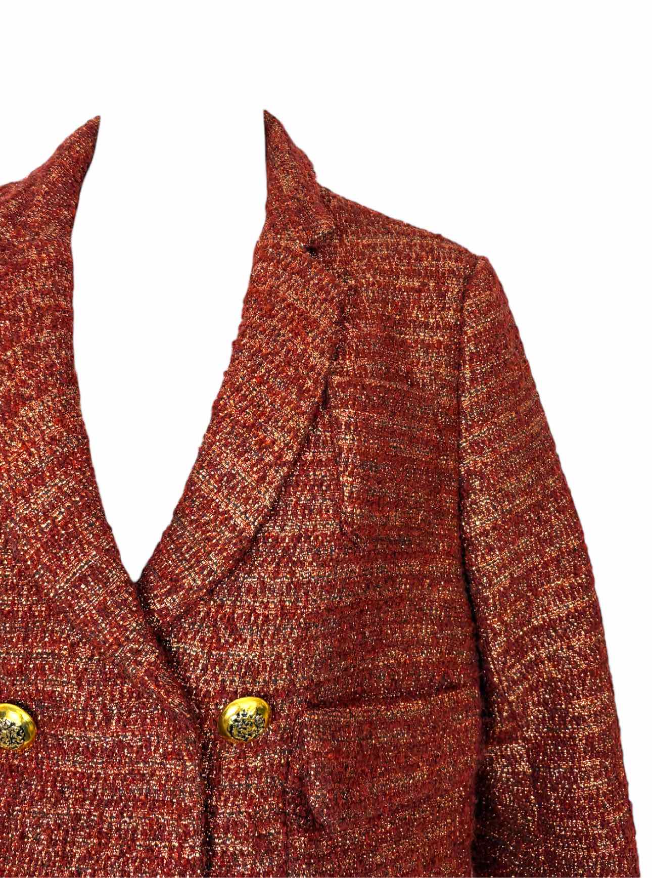 Smythe Size 6 Metallic Wool Blend Blazer - Image 3