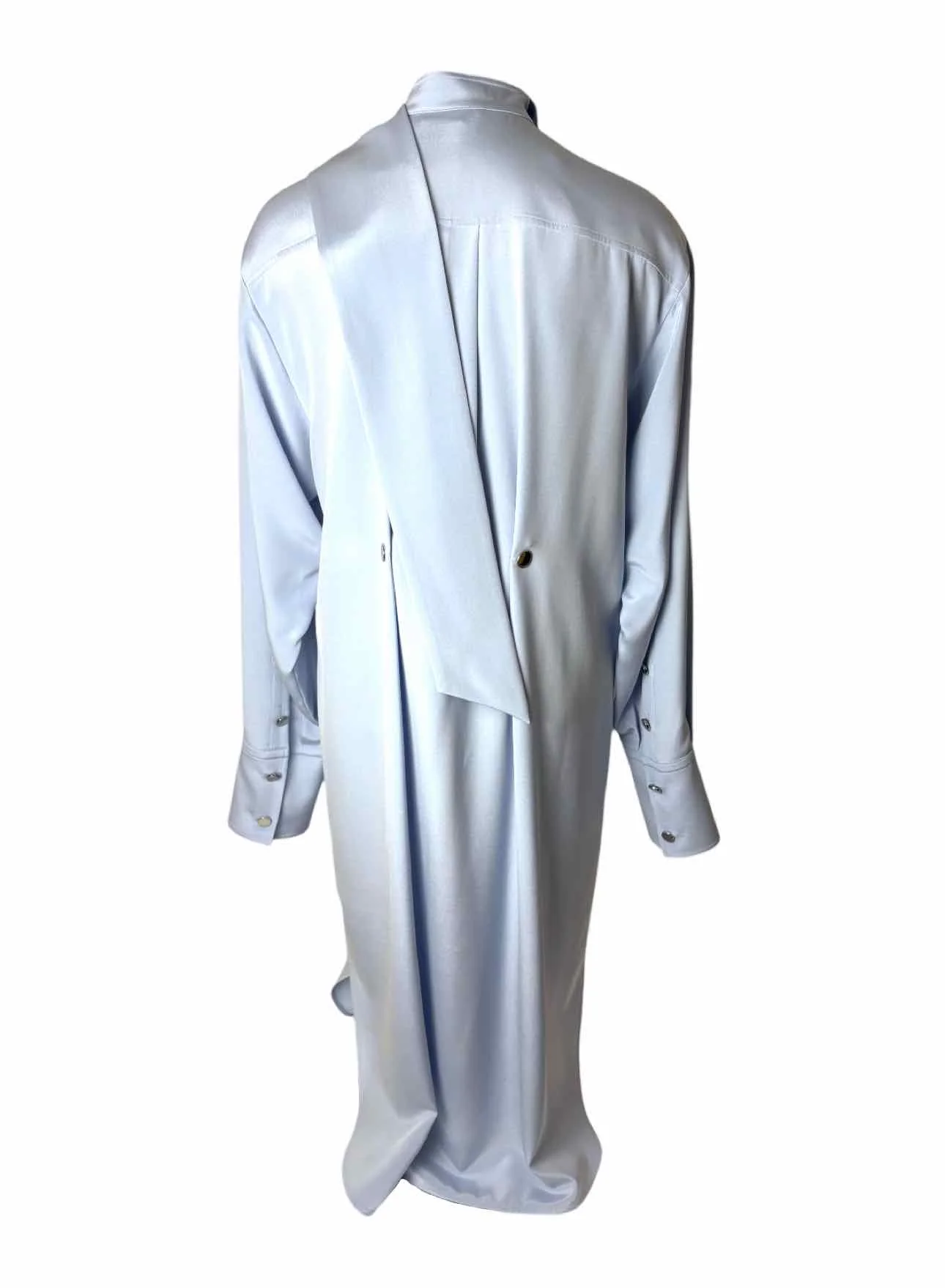 Sportmax Size 40 Sky Blue Silk Shirt Dress w/Scarf  Dress - Image 2