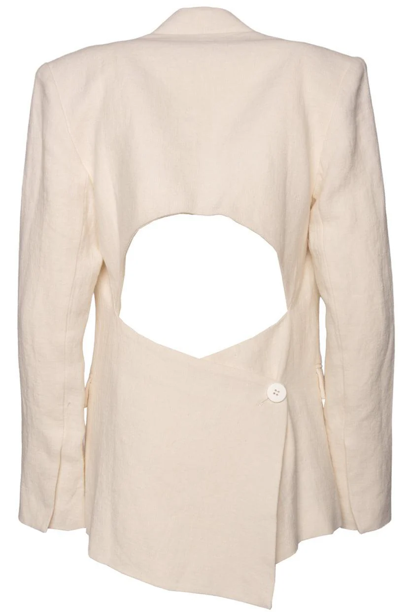 St. Agni Size S Linen Cutout Blazer - Image 2