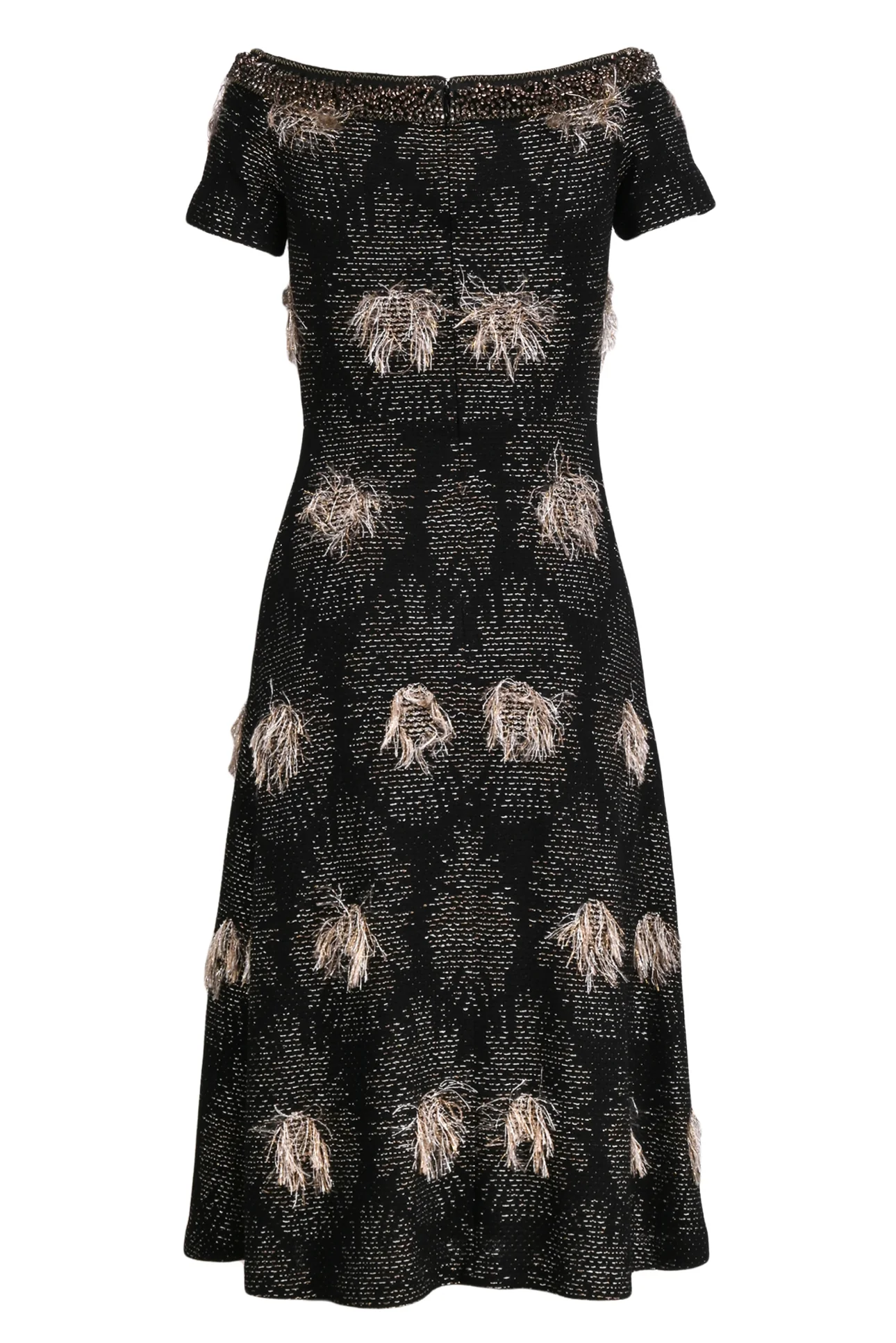 St. John Couture Size 2 Bead Embellished Off the Shoulder Dress - Image 2