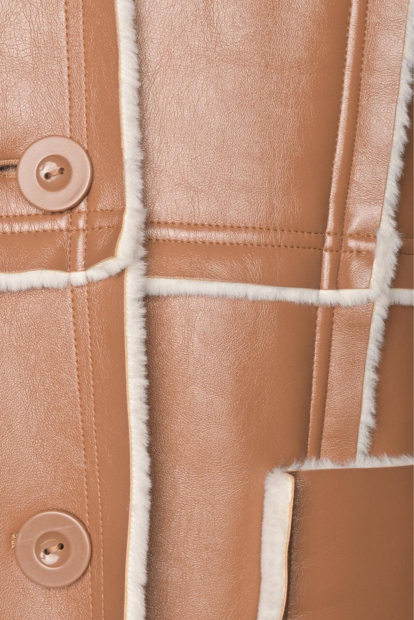 Stand Studio Size 32 Faux Leather & Shearling Coat - Image 3