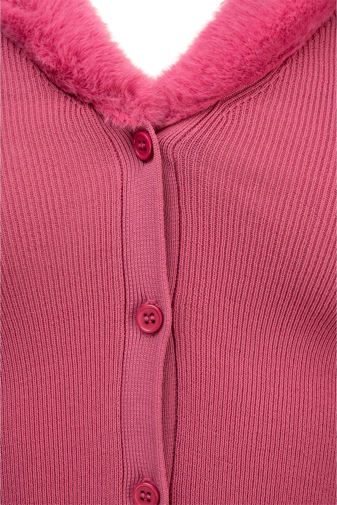 Staud Size M Faux Fur Trim Cardigan - Image 3