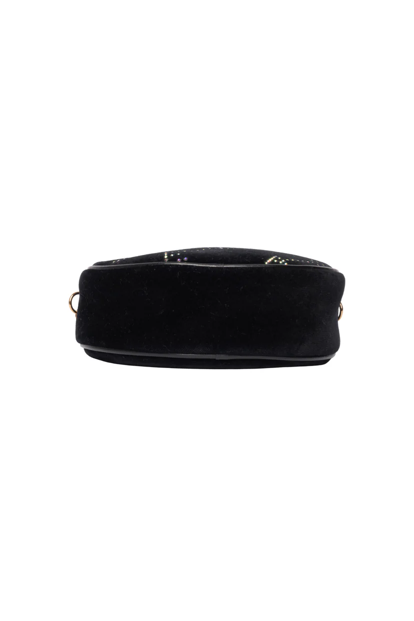 Stella Mccartney Crystal Monogram Velvet Circle Crossbody - Image 4