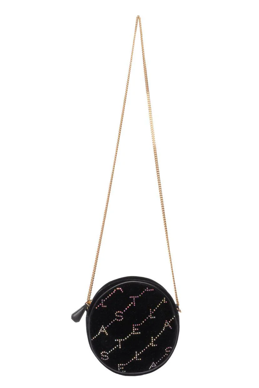 Stella Mccartney Crystal Monogram Velvet Circle Crossbody - Image 5