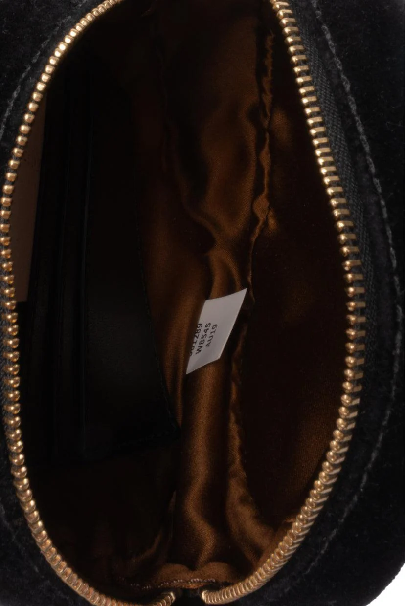 Stella Mccartney Crystal Monogram Velvet Circle Crossbody - Image 6