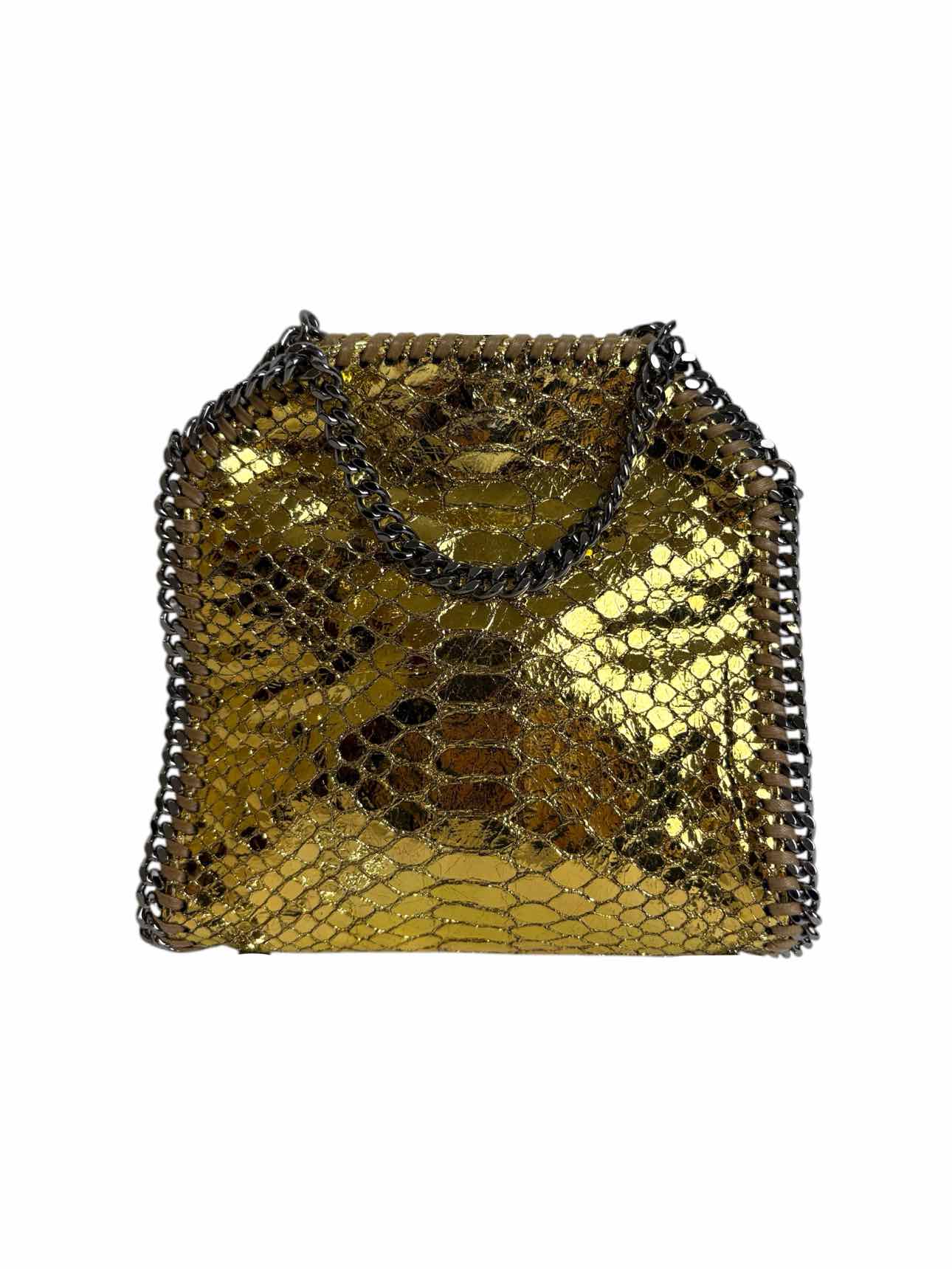 Stella Mccartney Faux Leather Metallic Snake Print Falabella  Crossbody Purse - Image 3