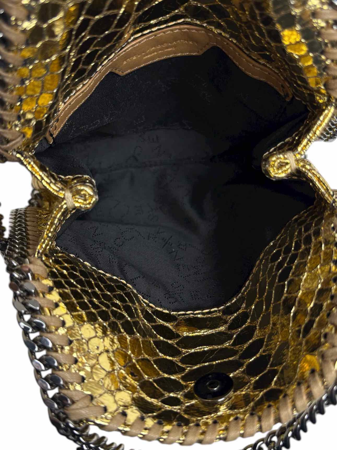Stella Mccartney Faux Leather Metallic Snake Print Falabella  Crossbody Purse - Image 7