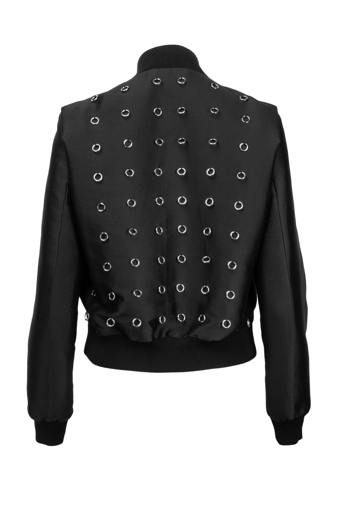 Stella Mccartney Size 2 2017 Elgin Metal Ring Bomber Jacket - Image 2