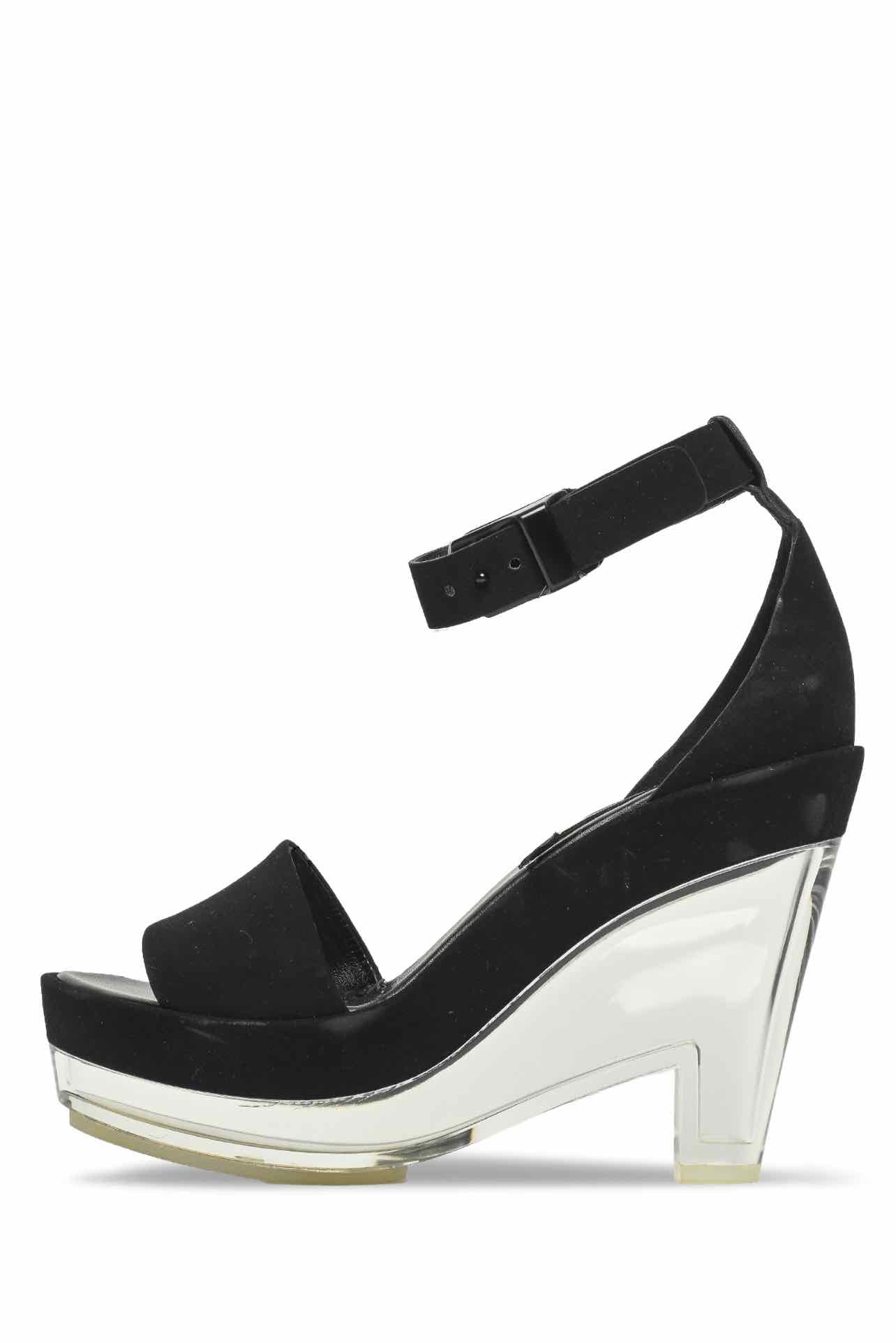 Stella Mccartney Size 38.5 Faux Suede Ankle Strap Platform Wedges - Image 3