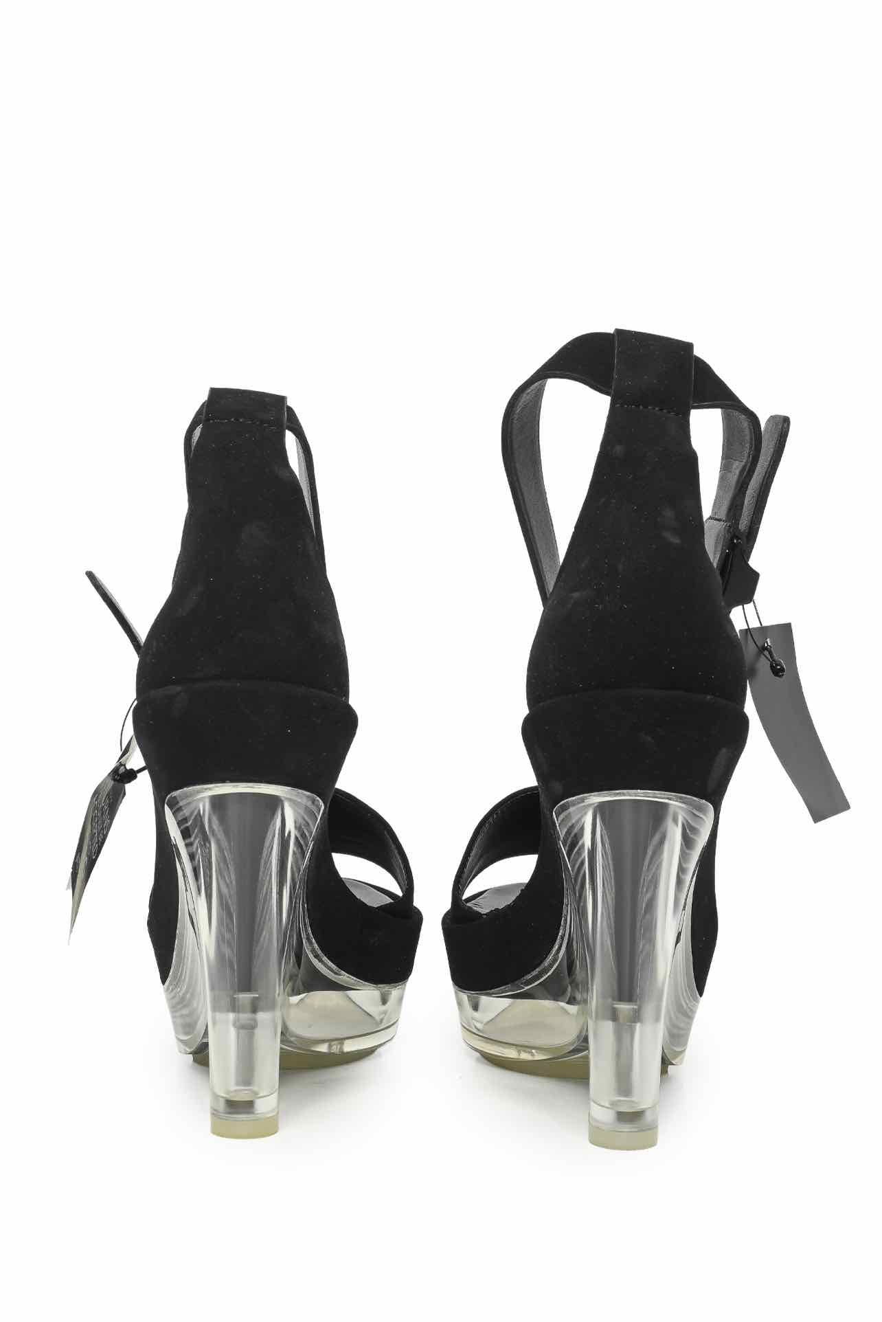 Stella Mccartney Size 38.5 Faux Suede Ankle Strap Platform Wedges - Image 4