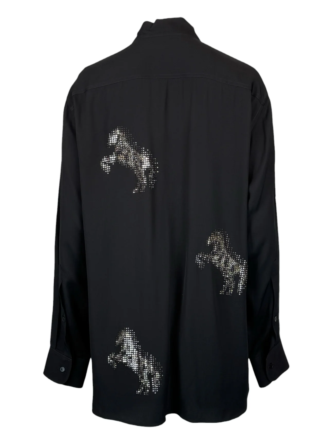 Stella Mccartney Size 42 Crystal Embellished Horse Print Blouse - Image 2
