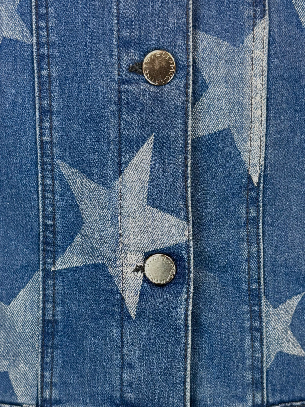 Stella Mccartney Size XS/S Stars Denim Jacket - Image 3