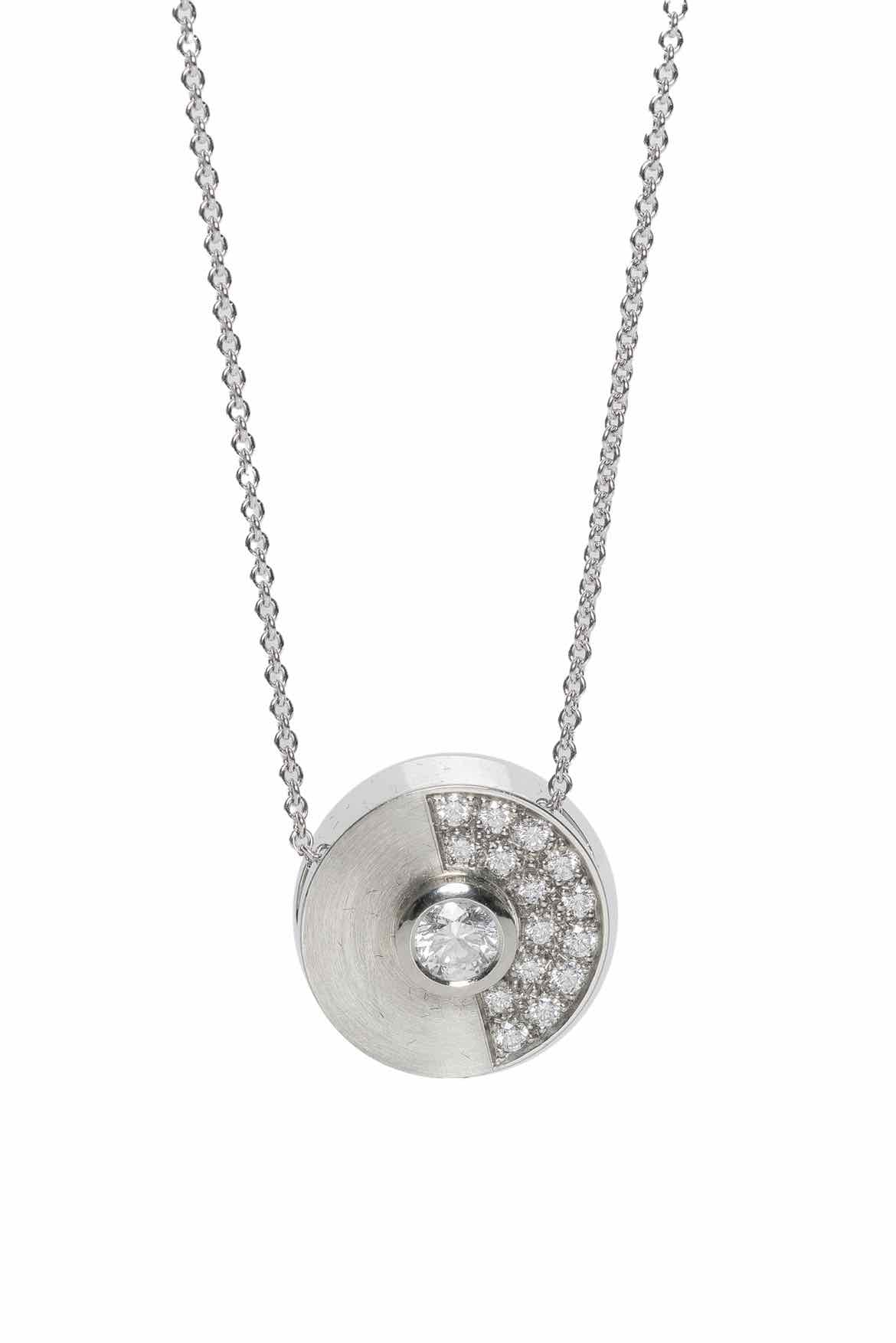 Stittgen 18K Chain & 19K White Gold Diamond Slider Pendant Necklace