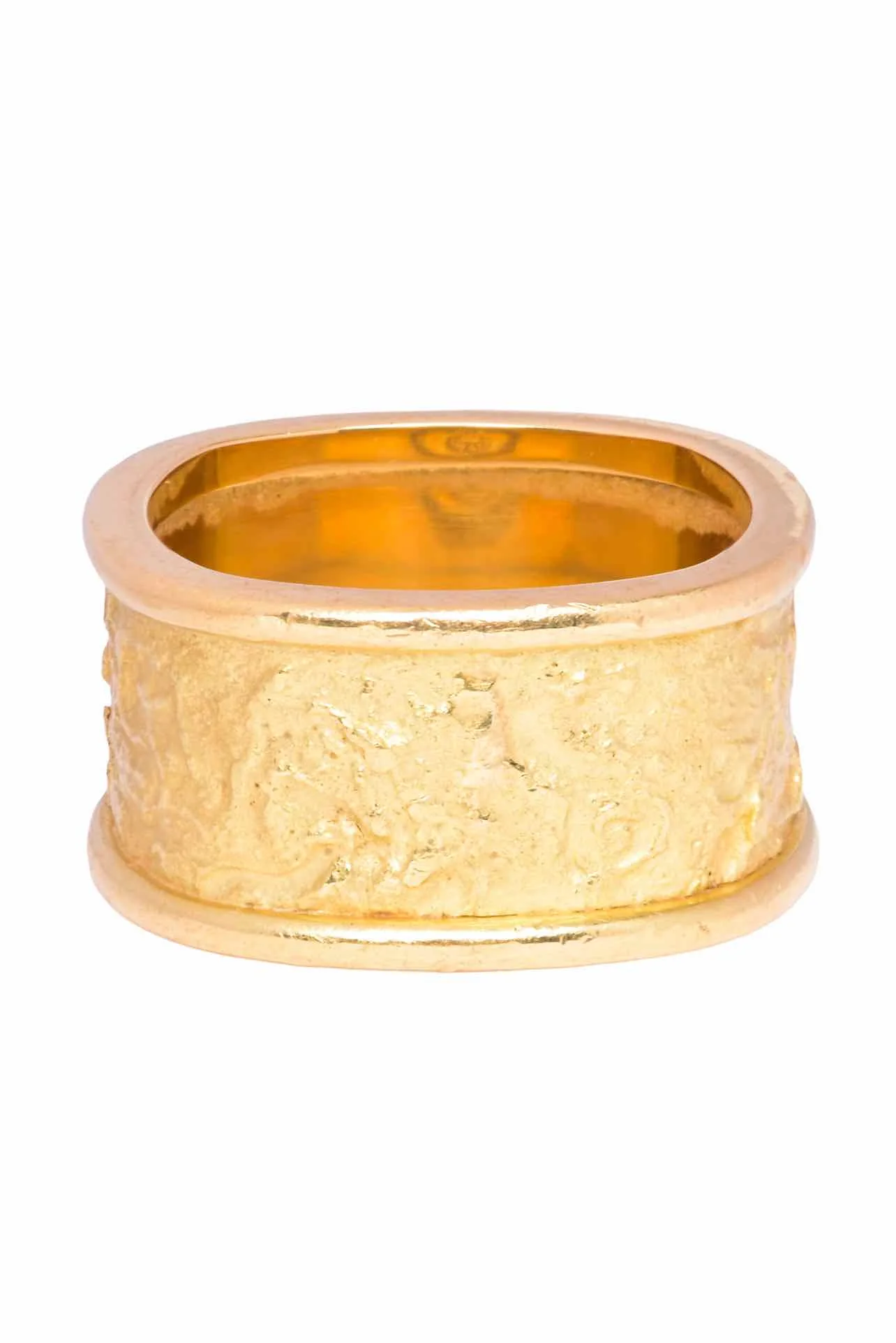Stittgen Size 7 18K Yellow Gold Textured Square Ring - Image 2