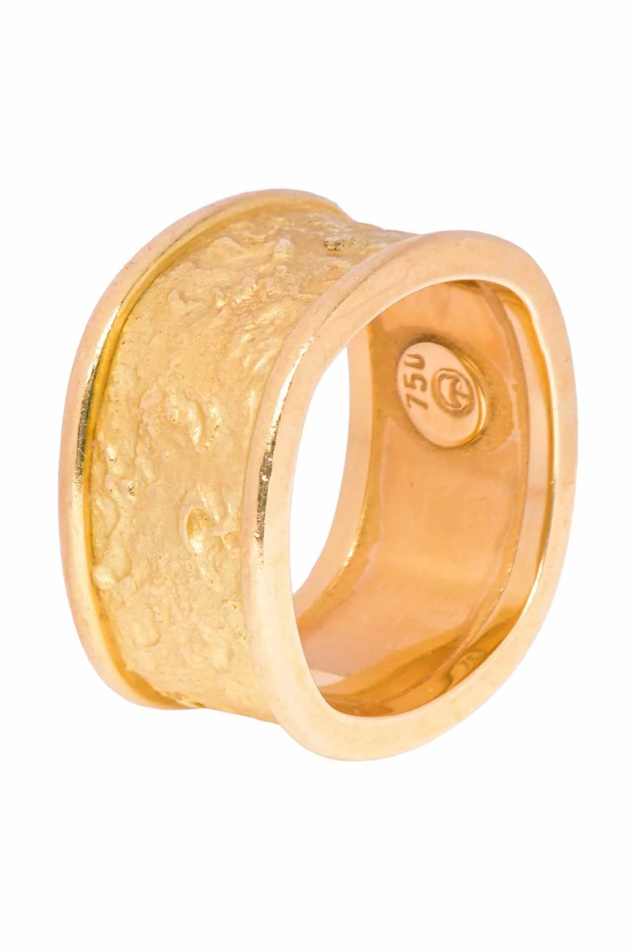 Stittgen Size 7 18K Yellow Gold Textured Square Ring - Image 3