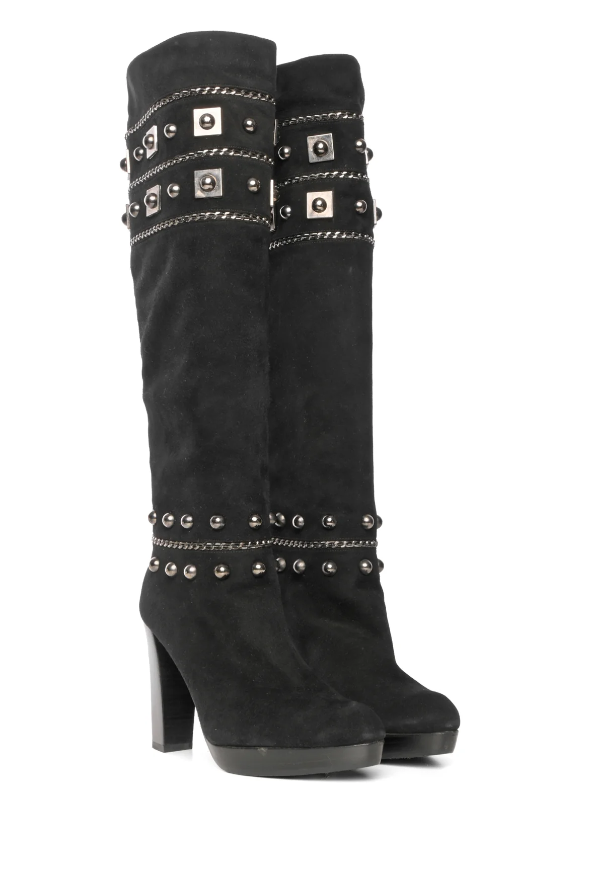 Stuart Weitzman Size 6 Stadium Studded Suede Boots - Image 2
