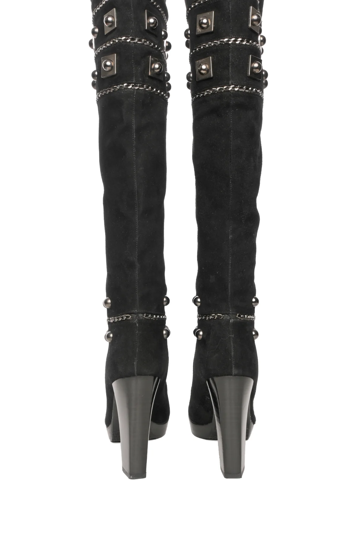 Stuart Weitzman Size 6 Stadium Studded Suede Boots - Image 4
