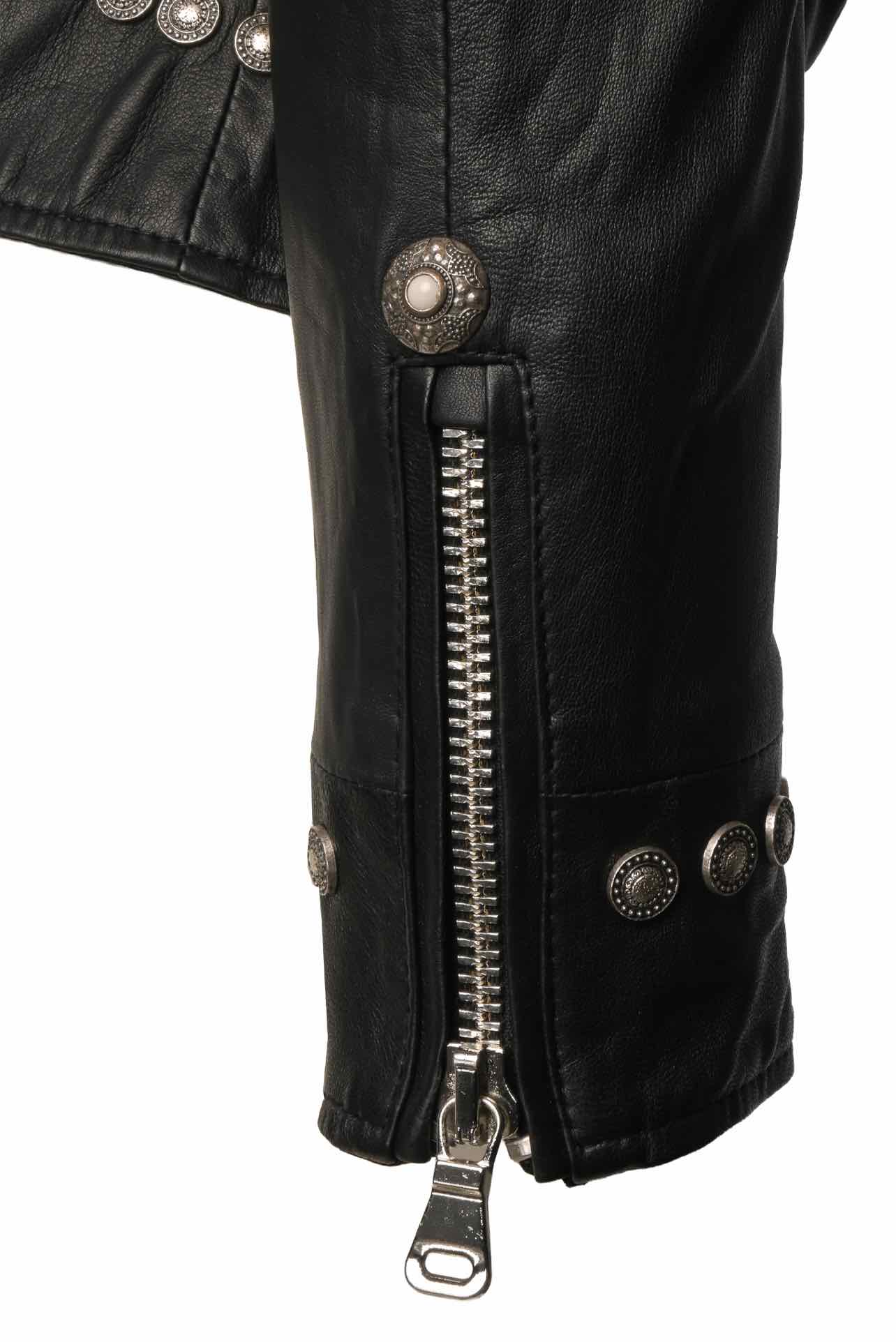 Sylvie Schimmel Size 34 Lamb Leather Studded Jacket - Image 4