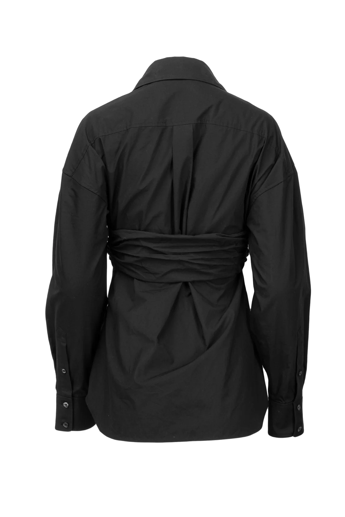 T Alexander Wang Size 4 Ruched Bandeau Overlay Open Front Shirt - Image 2